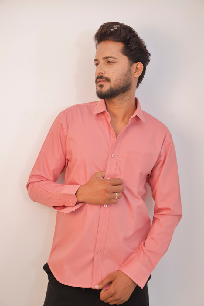 Coral pink cotton