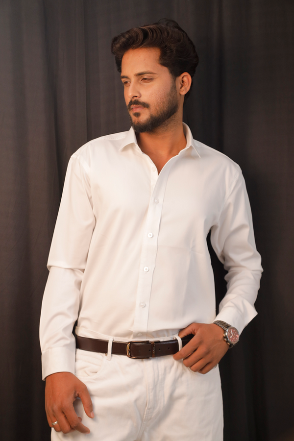 White stretch cotton