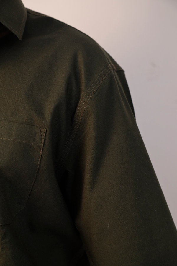 Bottle green stretch cotton