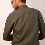 Bottle green stretch cotton