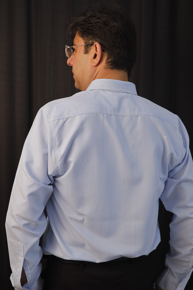 Blue stripe cotton