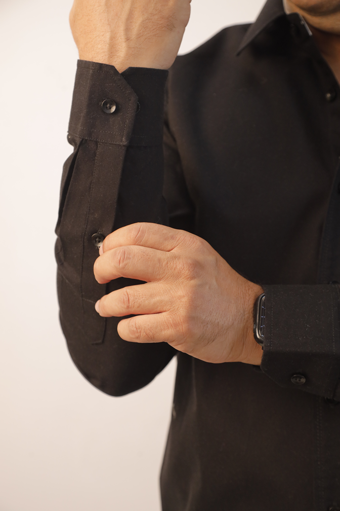 Black stretch cotton