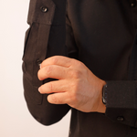 Black stretch cotton