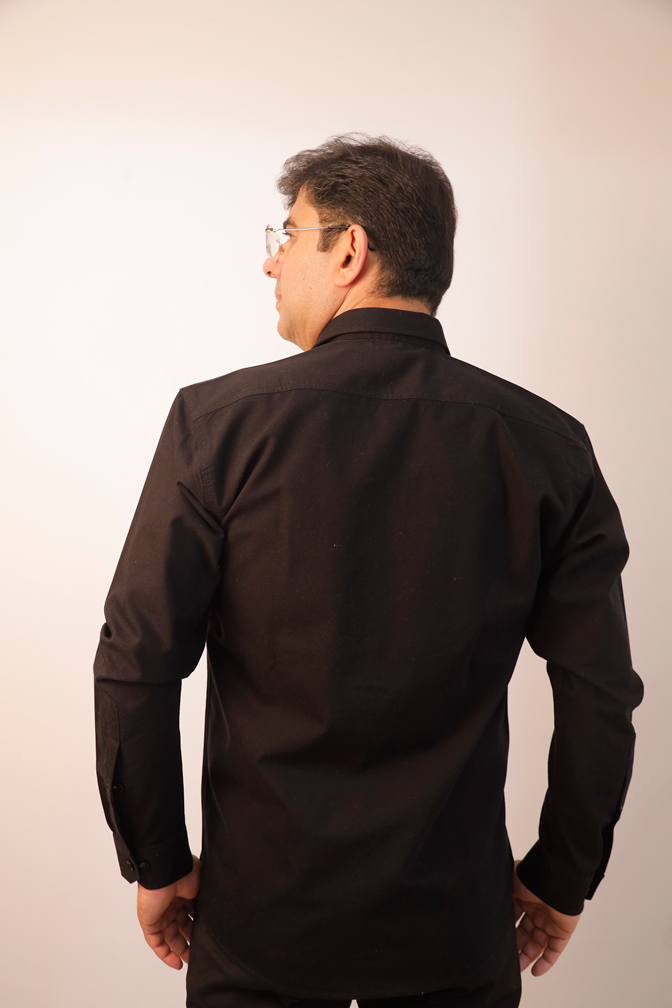 Black stretch cotton