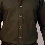 Bottle green stretch cotton