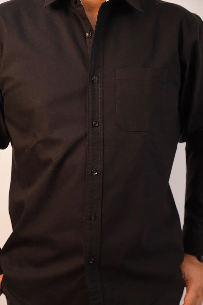 Black stretch cotton
