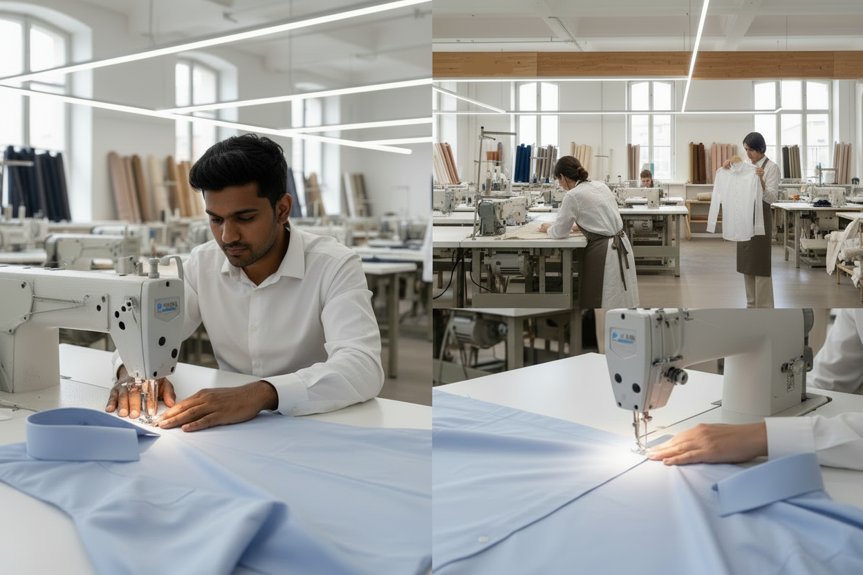 Create a feature image for blog How In-House Manufacturing Shapes Quality You Can Feel
for clothing brand